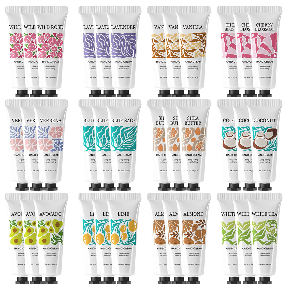 BODY & EARTH LOVE crema de manos 36-pack fragancias naturales para hidratar diariamente.