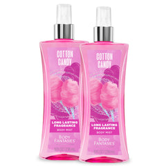 Body Fantasies Signature cotton candy bottle pour, ideal for daily wear.
