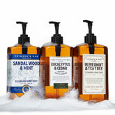 Body Prescriptions Crimson & Oak hand soap pump front view for easy family handwashing.