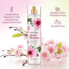 Bodycology Cherry Blossom body cream tube to pair with the fragrance mist