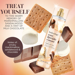 Bodycology Cozy Fireside S'more spray on wrists for subtle everyday fragrance.