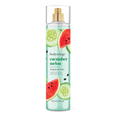 Bodycology Cucumber Melon bottle close-up highlighting long lasting fragrance.