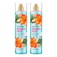 Bodycology Hawaiian Beach body mist bottle front view, tropical aroma ready to refresh your day