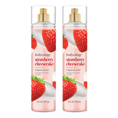 Bodycology Strawberry Cheesecake Body Mist bottle with inviting gourmand scent