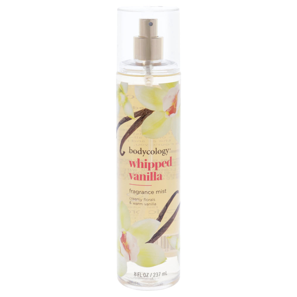 Bodycology Whipped Vanilla fragrance bottle emitting a warm, inviting scent.