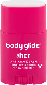 BodyGlide For Her bálsamo antirozamiento aplicado para uso diario.