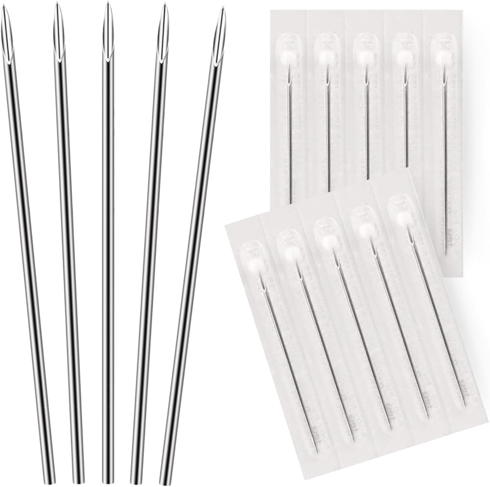 BodyJ4You 10pc piercing needles, hollow 18G set for professional use