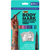BodyMark: tatuajes temporales en 8 colores brillantes para diseños no permanentes.