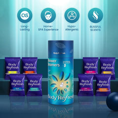 BodyRefresh bombas de ducha individuales listos para usar, fragancias duraderas.