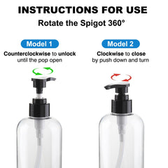 Boenoea empty pump bottle clear design for stylish bathroom decor and easy content visibility.