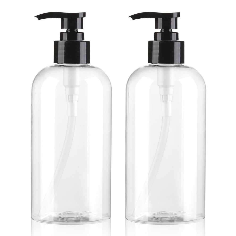 Boenoea empty pump bottle front view for organized bathroom storage and easy dispensing.