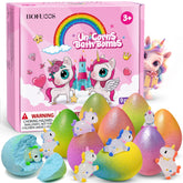 Bofuoos unicorn bath bomb with surprise toy inside for magical bath time.