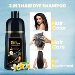 BOJICA Black Hair Dye Shampoo wait time shows 15–20 minutes for efficient color.