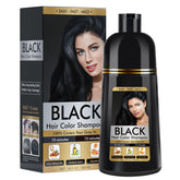 BOJICA champú-tinte negro canas para cobertura uniforme.