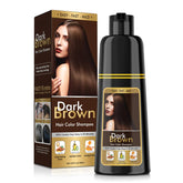 BOJICA Hair Dye Shampoo bottle and pour showing compact 150ml packaging for on-the-go use