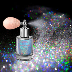 Boko brillo corporal atomizador holográfico, ideal para realzar aspecto festivo y duradero en la piel.