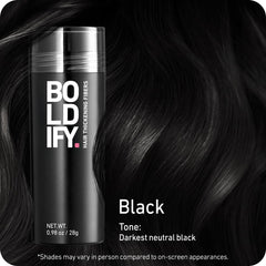Boldify Hair Fibers dispenser action demonstrates easy coverage at the crown.