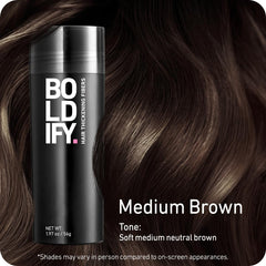 Boldify Hair Fibers being applied to the crown for quick density.