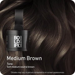 Boldify Root Growth Coverage compact delivering fast, mess-free touch-ups between salon visits.