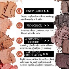 BOLOPER Sombras nude, mate y brillo, combinación versátil para diario.