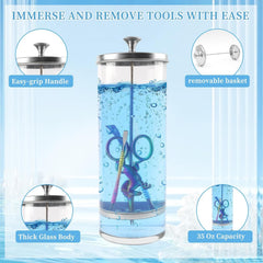 BOMOQING barber jar cleaning setup eases tool immersion and reduces contact.