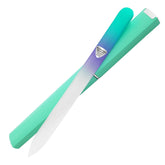Bona Fide Beauty Czech glass nail file case shown for travel-friendly nail care