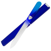Bona Fide Beauty glass nail file case aqua cobalt for precise shaping at home