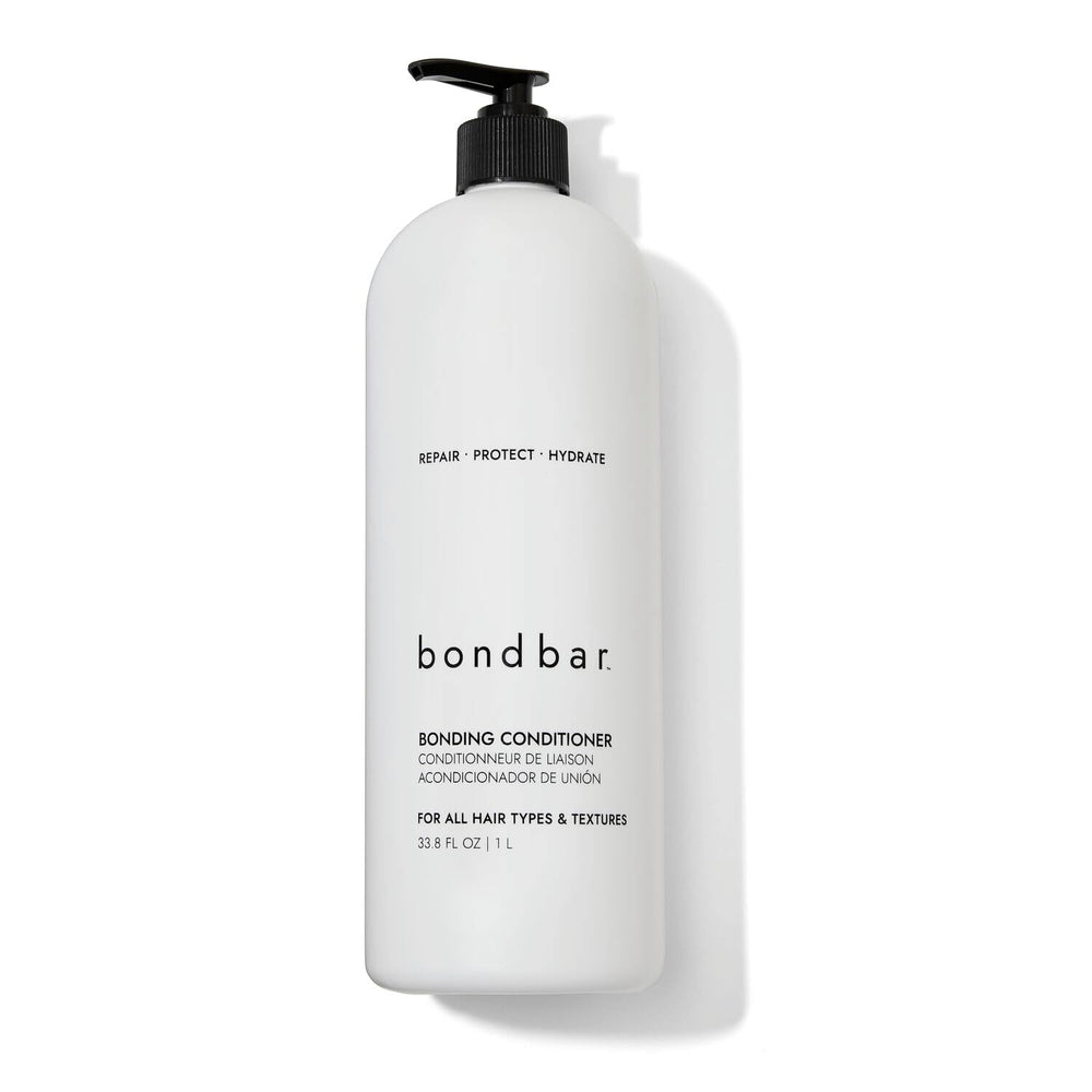 Bondbar Bonding Conditioner bottle highlights damage repair for all hair textures.