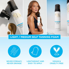 Bondi Sands foam on skin during application for natural-looking tan