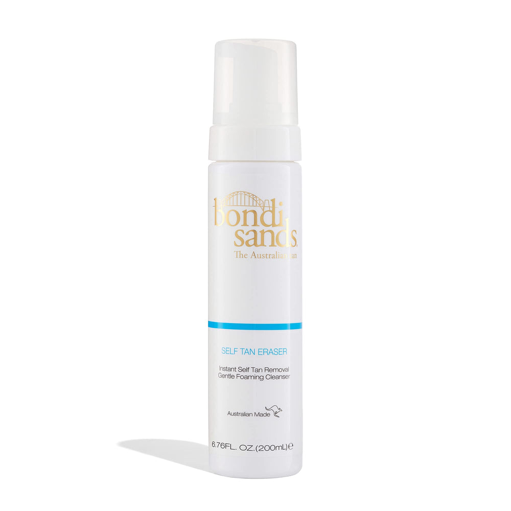 Bondi Sands Self Tan Eraser foam closeup gently removes tan and soothes skin