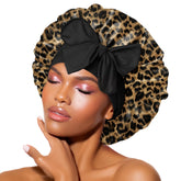 BONNET QUEEN bonete de satén para dormir con estampado leopardo protege rizos durante la noche