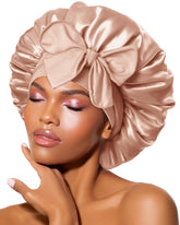 BONNET QUEEN bonete de seda para dormir mantiene el cabello suave durante la noche.