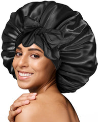 BONNET QUEEN silk bonnet sleep cap for thick hair with breathable design.