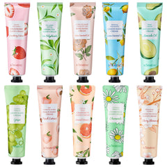 BONNIE CHOICE crema de manos set de 10 unidades fragancias de frutas, ideal para viajar