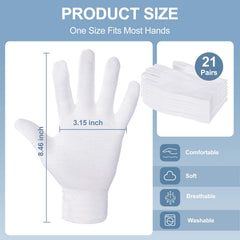 Guantes BONXAXK de algodón blancos, ajuste elástico para todas las manos