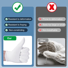 Guantes BONXAXK de algodón blancos, interior suave para evitar irritaciones