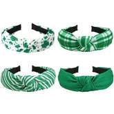 Bookay diadema Día de San Patricio verde rayado con trébol, cómodo todo el día.