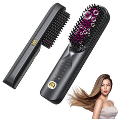 Bopcal cordless hair straightener brush in travel size for on-the-go styling