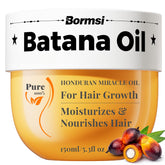BORMSI Batana Oil bottle close-up highlighting pure hydration for hair