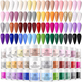 Born Pretty acrylic powder set swatches show 36 colors for versatile nail art.
