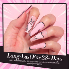 Esmalte gel rosado de Born Pretty con aplicación fácil y larga duración.