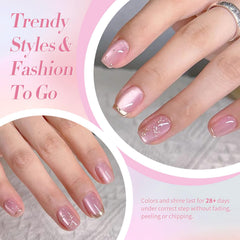 Born Pretty Brillo Rosado Gel, aplicación fácil para uñas duraderas