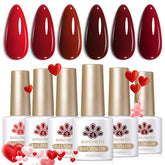 Born Pretty Burgundy gel uñas: muestra de color para manicura duradera y brillo.