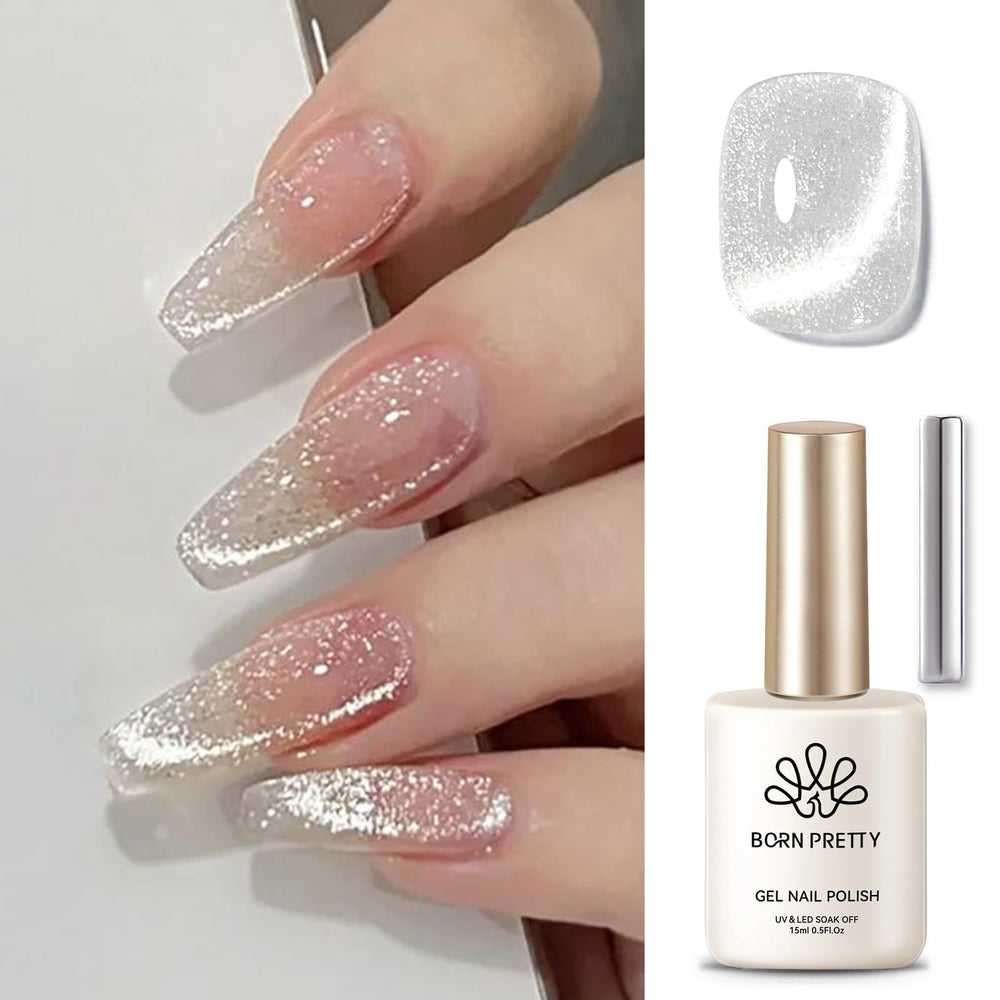 Born Pretty cat magnetic eye nail polish bottle displaying shimmering pigment
