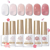 Born Pretty esmalte gel jelly rosa nude de 7 ml con acabado translúcido elegante para uñas