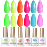 Born Pretty: botellas de gel neon para uñas con brillo duradero