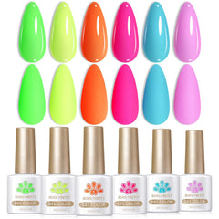 Born Pretty: botellas de gel neon para uñas con brillo duradero