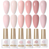 Born Pretty Esmalte Gel Rosa 6 Colores ofrece acabado brillante para uñas naturales.