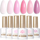 Born Pretty set de esmalte gel rosado con seis colores, ideal para manicura en casa.