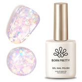 Born Pretty pink glitter gel polish bottle; at-home manicure sparkle